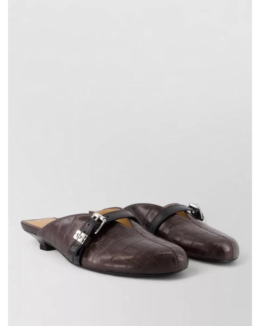 Ganni Gray Synthetic Leather Sandals
