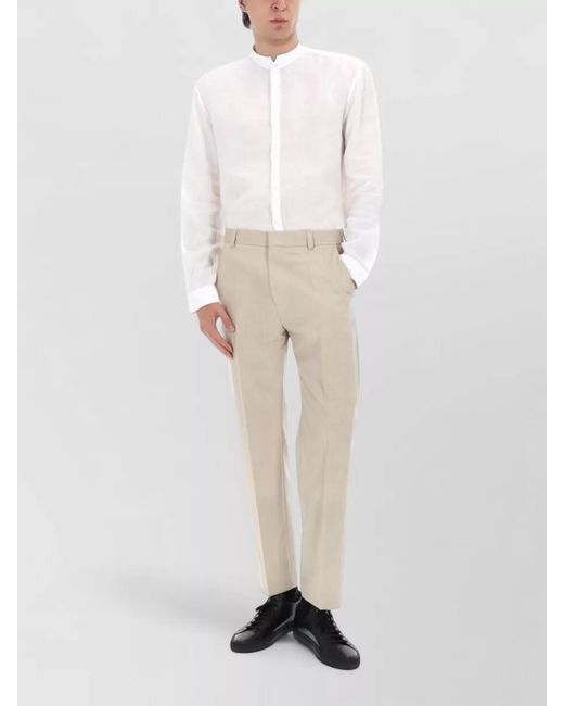 HUGO Natural Virgin Wool Tailored Trousers for men
