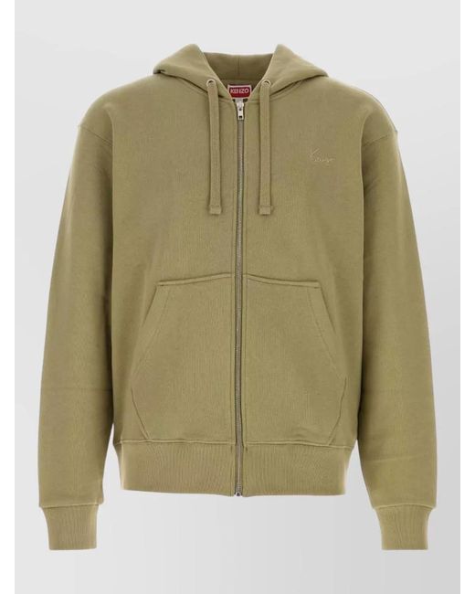KENZO Green Cotton Hooded Jacket for men