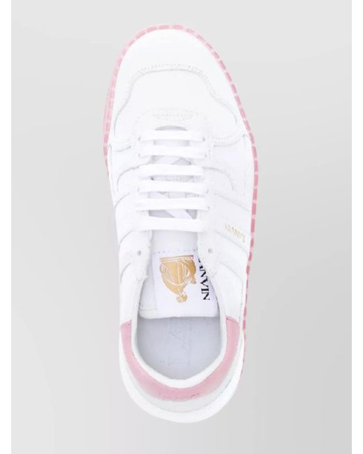 Lanvin Pink Leather Low-Top Sneakers