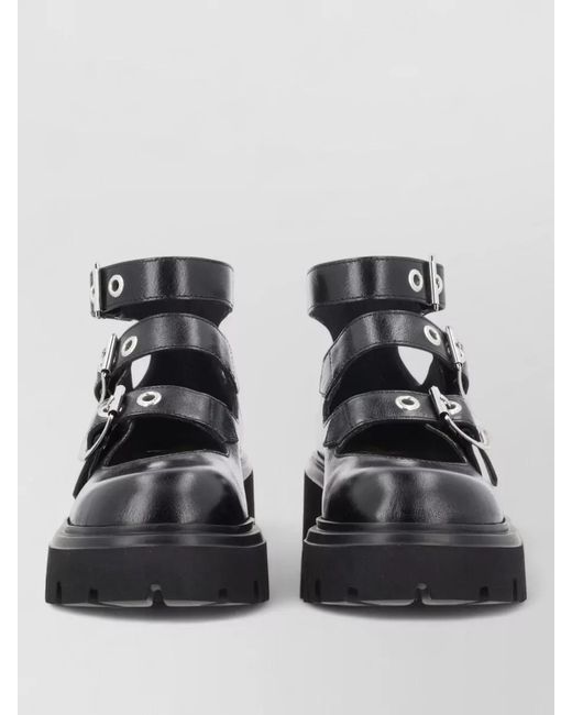 Vivienne Westwood Black Leather Buckle Ankle Boots