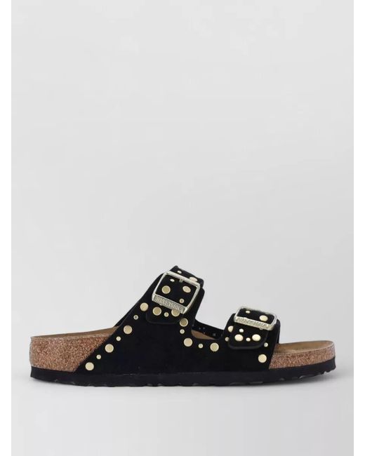 Birkenstock Black Leather Studded Sandals