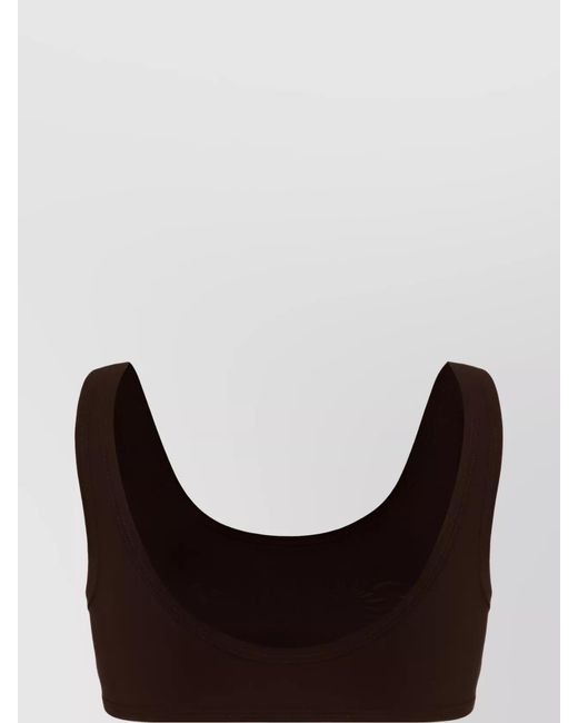 Jil Sander Brown Logo Bikini Top