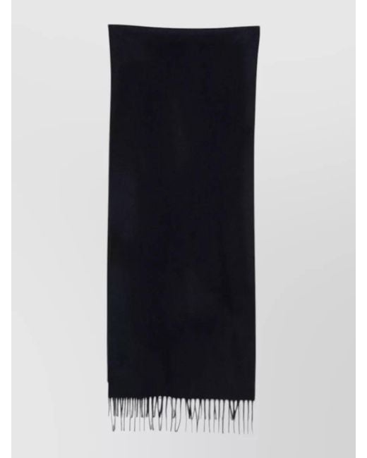 Closed Black Versatile Length Scarf Soft Texture Lightweight Fringe