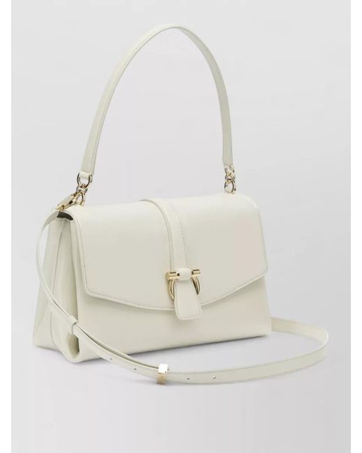 Ferragamo White Gancini Leather Shoulder Bag
