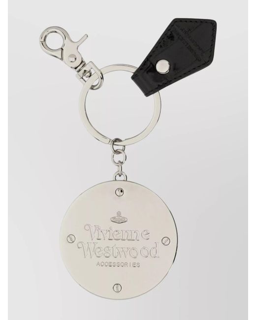 Vivienne Westwood Multicolor Embossed Leather Orb Keychain Attachment Keyring