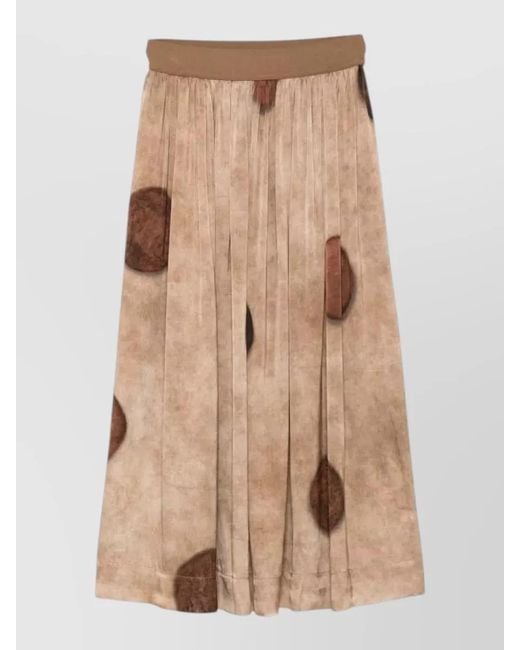 Uma Wang Natural Gillian Midi Skirt Pleated Polka Dots