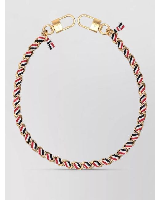 Thom Browne Natural 63Cm Braided Chain Belt Goldtone Accents