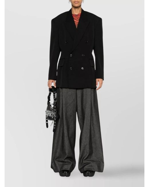 Balenciaga Black Wool Oversized Double-Breasted Blazer