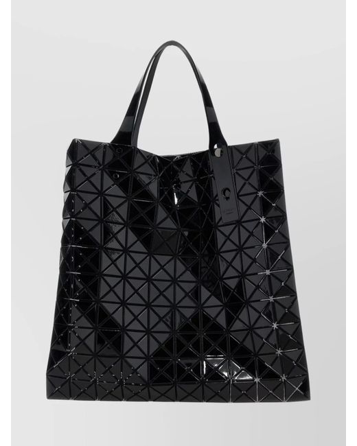 Issey Miyake Black Geometric Tote Bag Glossy Finish