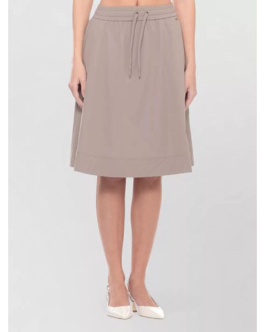 Herno Gray A Line Skirt Knee And Midi Length