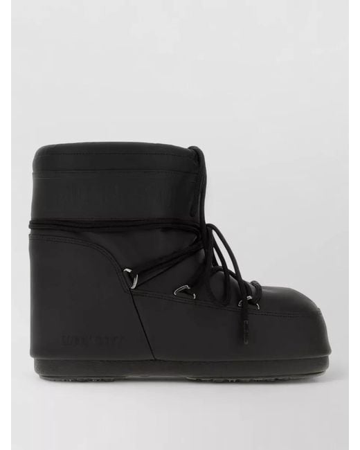Moon Boot Black Synthetic Leather Padded Ankle Boots