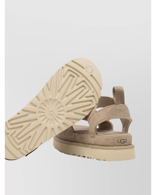 Ugg Natural Toe Open Pull Tab Textured Sole Sandals