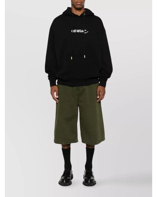 Off-White c/o Virgil Abloh Black Cotton Logo-Embroidered Hoodie for men