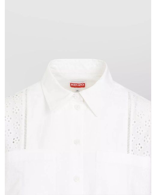KENZO White Broderie Anglaise Shirt