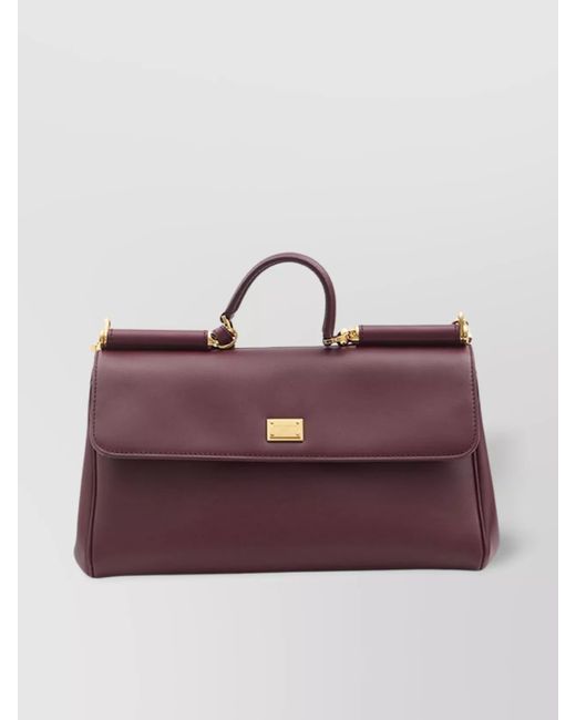 Dolce & Gabbana Purple Medium Sicily Calfskin Tote Bag
