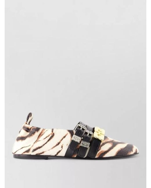 Ganni Metallic Ballet Mules