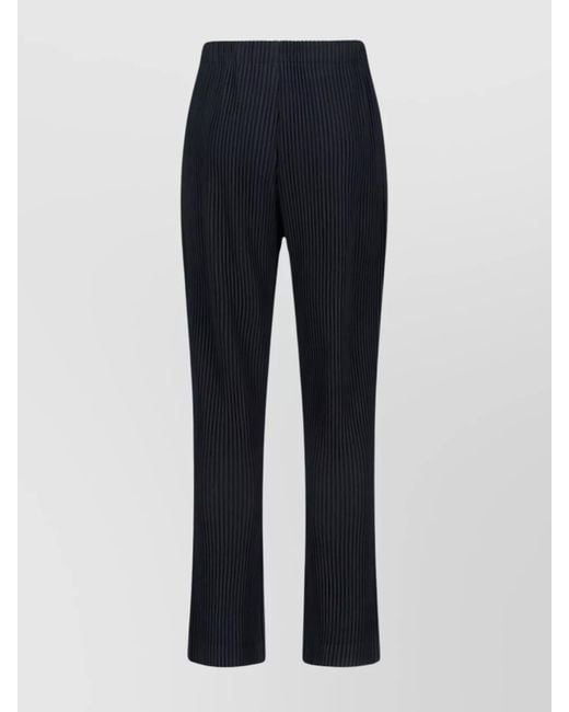 Homme Plissé Issey Miyake Blue Tailored Trousers With Button And Pleats for men