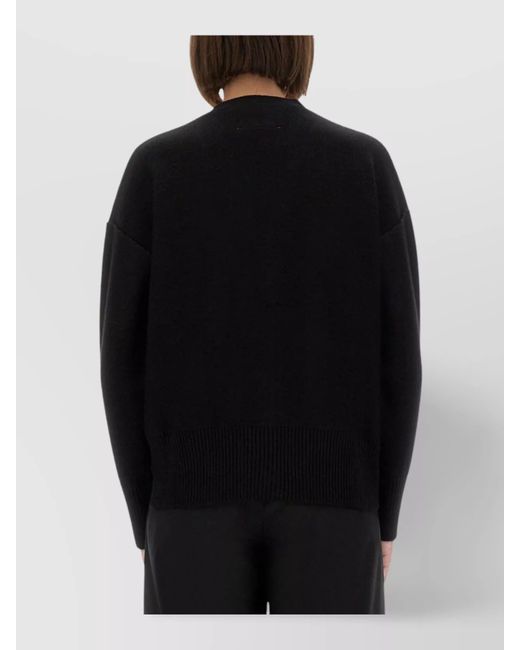 MM6 by Maison Margiela Black Relaxed-Fit Wool Cardigan