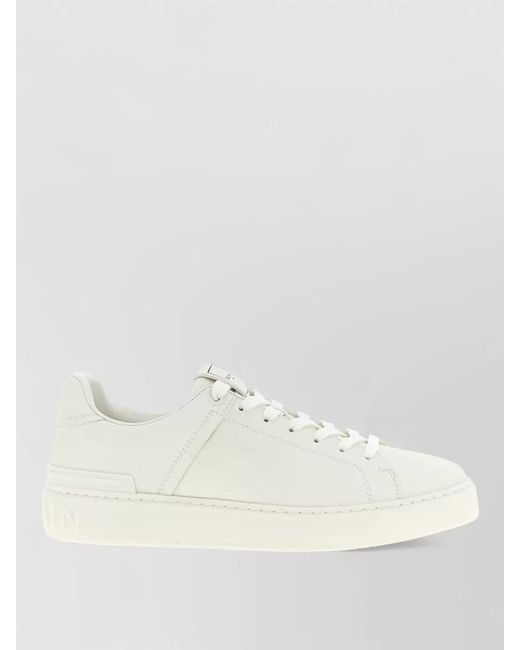Balmain Natural Calf Leather Low-Top Sneakers