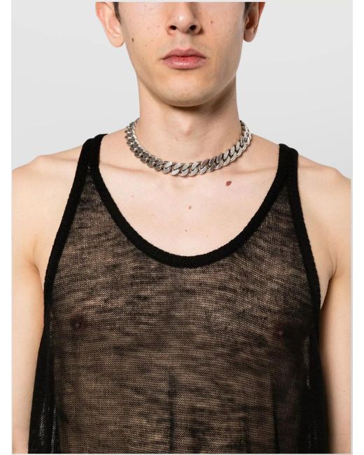 Rick Owens Black Wool Knitted Tank Top for men