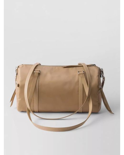 Prada Natural Structured Clutch Bag Adjustable Strap Handles