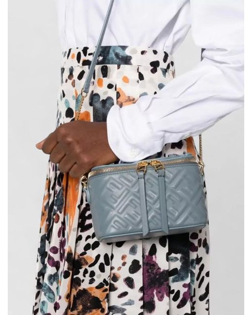 Fendi Blue Na Lamb Leather Cross-Body Bag