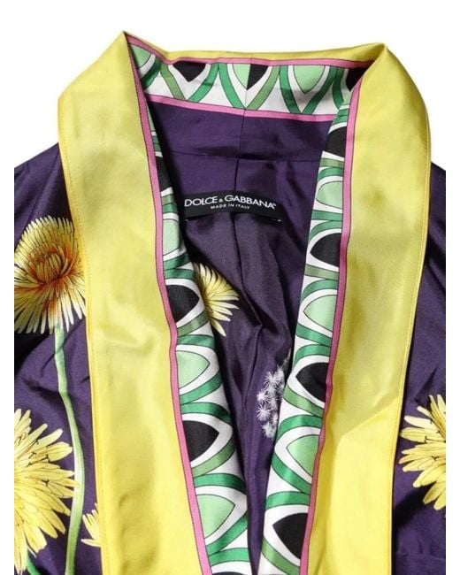 Dolce & Gabbana White Silk Floral Print Long Sleeve Wrap Maxi Dress