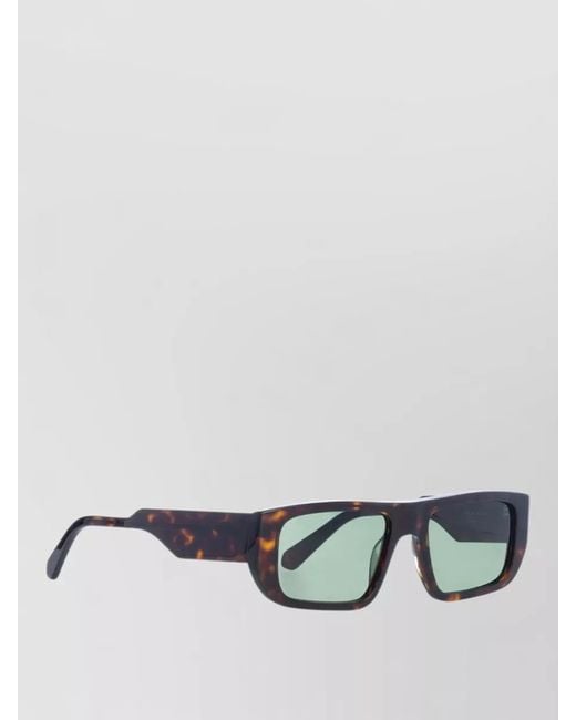 Facehide Green Rectangular Sunglasses Lenses Tortoiseshell Frame Design