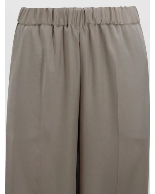 P.A.R.O.S.H. Gray High-Rise Wide-Leg Palazzo Trousers