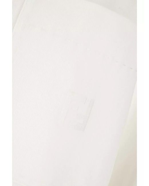 Fendi White Denim Shirt Jacket for men