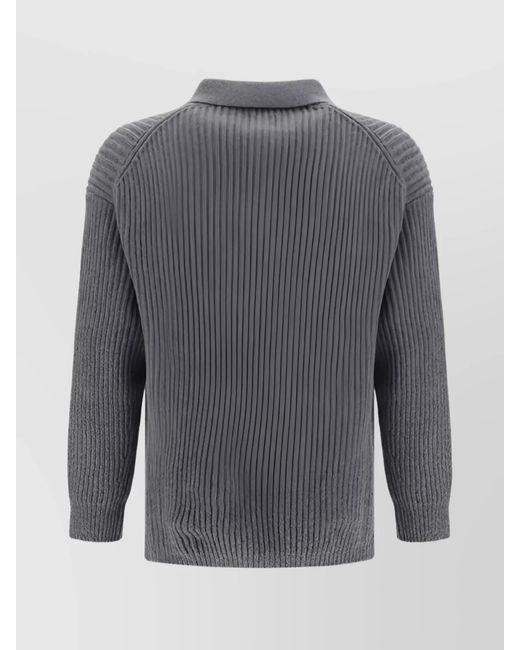Emporio Armani Gray Wool Fine-Knit Jumper for men