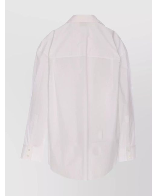 Pinko Pink Crystal Embellished Long Sleeve Cotton Shirt