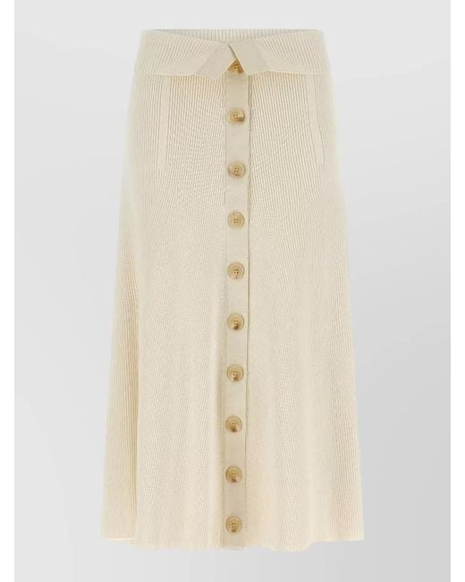 Zimmermann Natural Rebellion A Line High Waist Midi Skirt