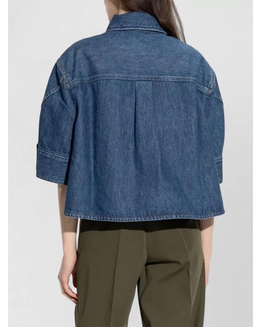 Givenchy Blue Cropped Cocoon Shirt