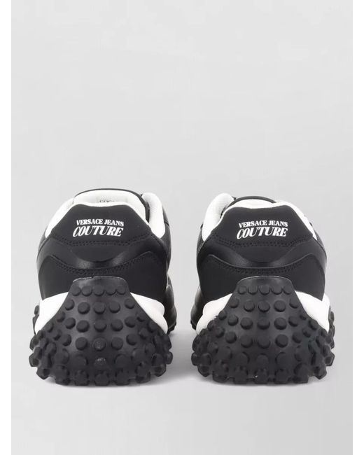 Versace Jeans Couture Black Sneakers Logo Detail Lightweight Rubber Sole for men