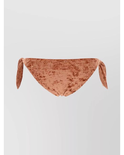 Chloé White Velvet Bikini Slip Featuring Side Ties