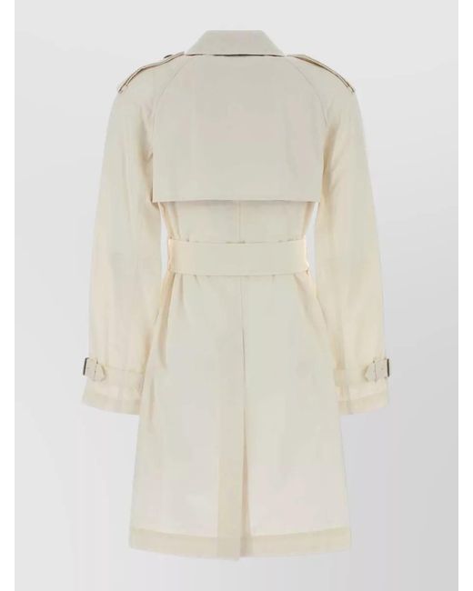 Burberry Natural Belgravia Cotton Trench Coat Double Breasted