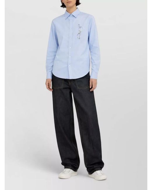 Moschino Blue Printed Shirt
