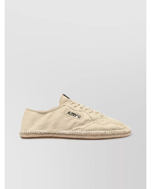 Autry Natural Canvas Espadrille Sneakers Featuring Jute Sole for men