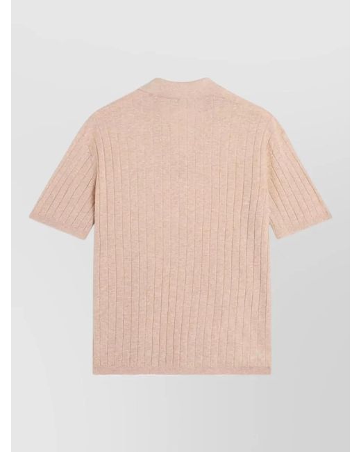 Maison Kitsuné Natural Linen Cotton Polo Shirt Short Sleeves for men