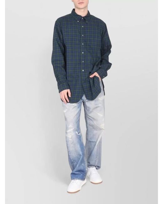 Engineered Garments Blue Cotton Oversized Shirt for men