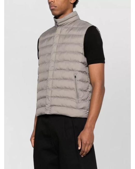 Herno Gray Down Sleeveless High Neck Gilet for men