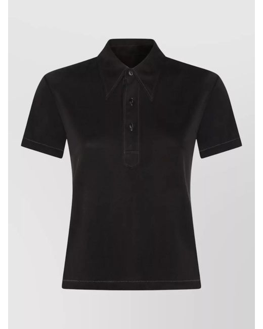 Maison Margiela Black Cupro Short-Sleeve Polo Shirt