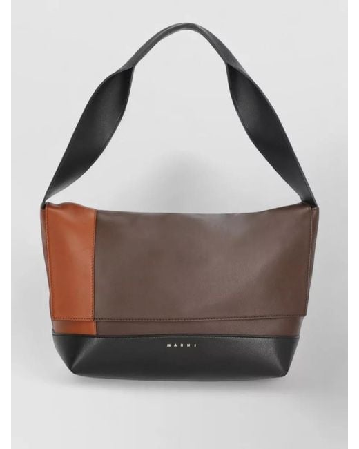Marni Brown Museo Leather Shoulder Bag