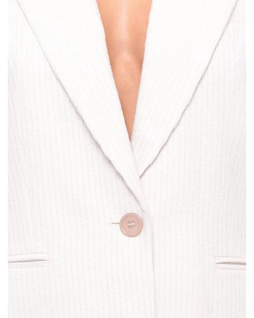 Peserico Natural Tailored Jacket Metallic Detailing Peak Lapel