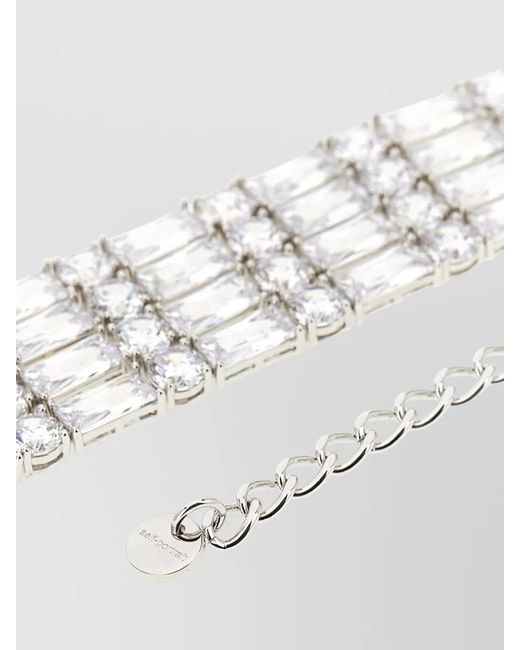 Self-Portrait White Crystal-Embellished Choker Necklace
