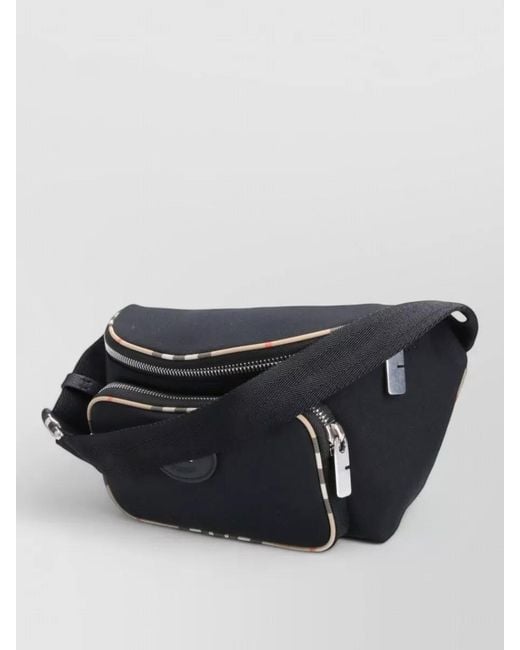 Burberry Black Belt Bag Adjustable Strap Contrast Trim Pocket for men