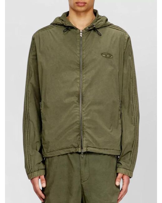 DIESEL Green Cotton Hooded Parka for men