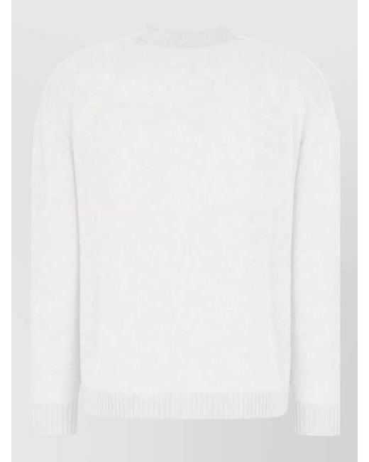 Giorgio Armani White Long Sleeve Regular Fit Ribbed Hem Top